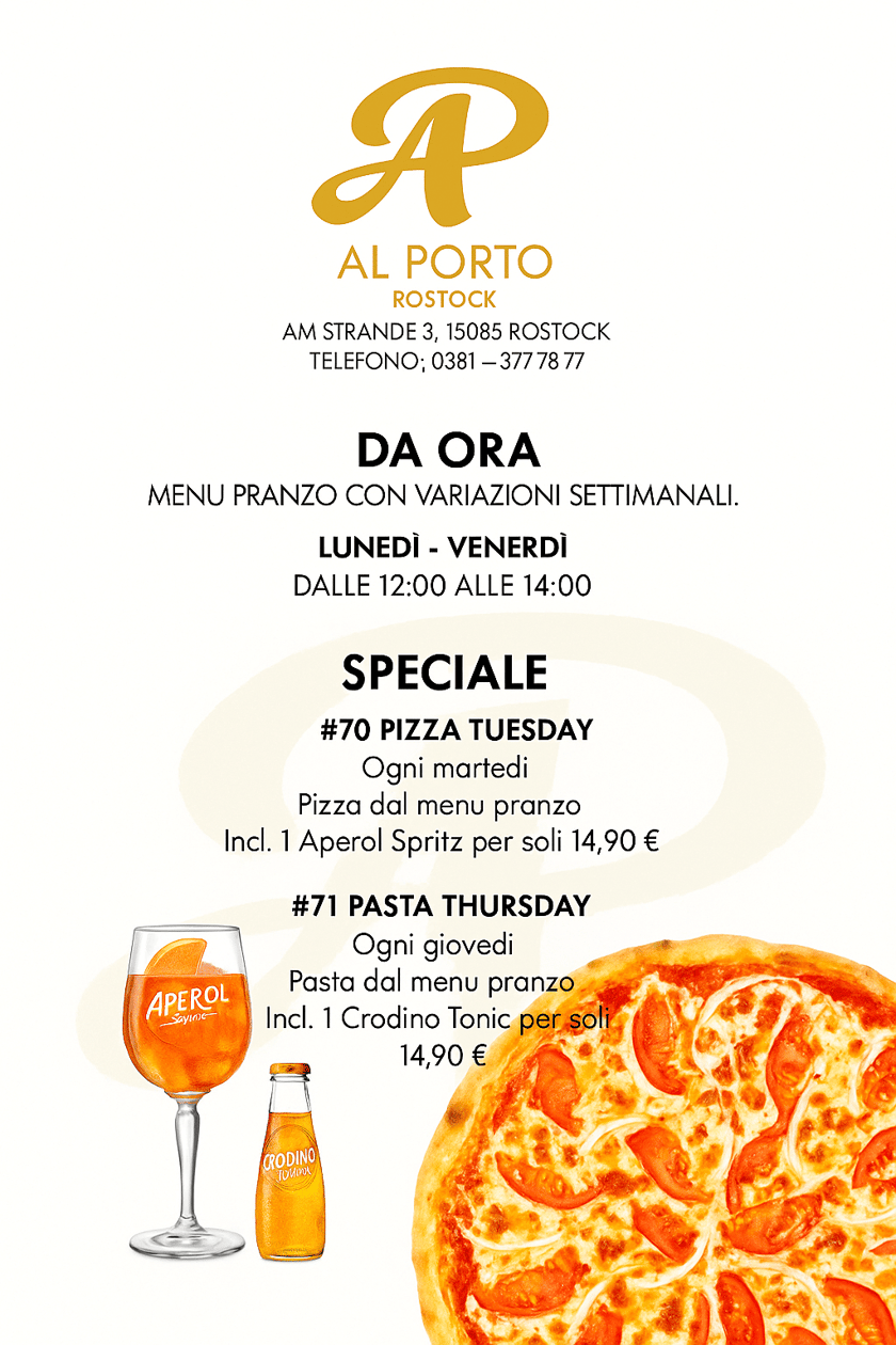 Mittagskarte Info Italienisch