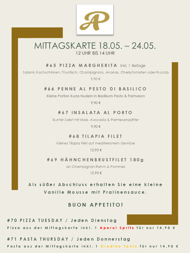 Mittagskarte 18.05. – 24.05.