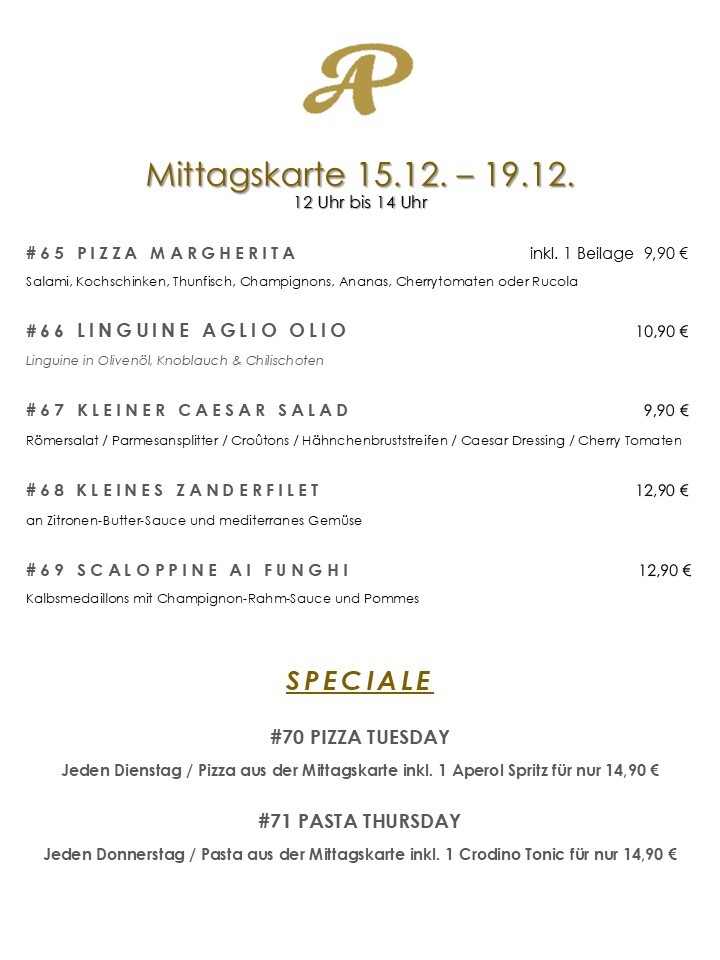 Mittagskarte 15.12. - 19.12