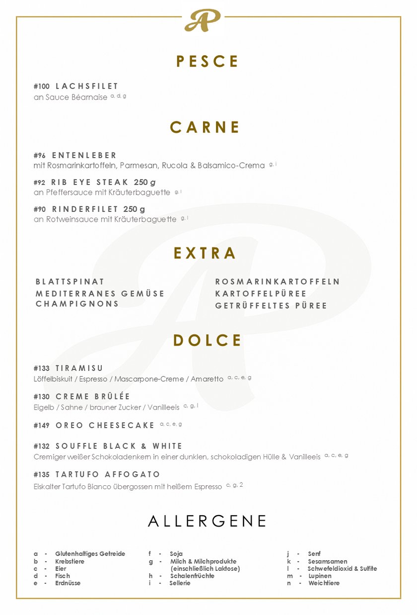 Speisekarte Jauar 2026 online Deutsch Pesce